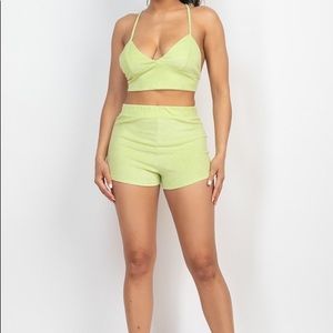 bralette top & mini shorts set
